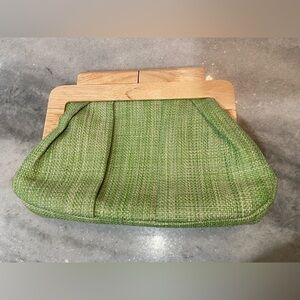 Francesca’s Florence Pleated Wood Frame Clutch Interior Pocket